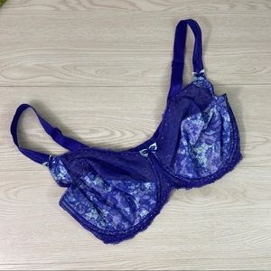 Fantasie Blue Floral & Lace Bra 32H